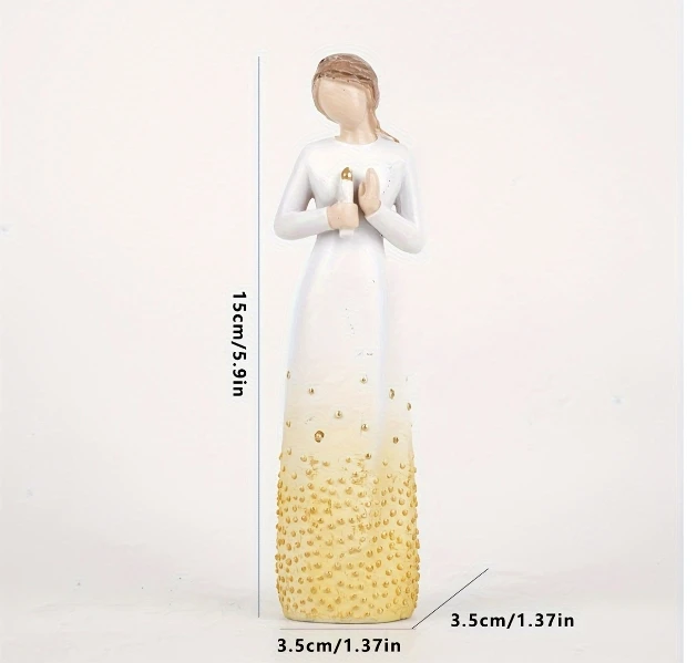 Resin candle girl figurine centerpiece