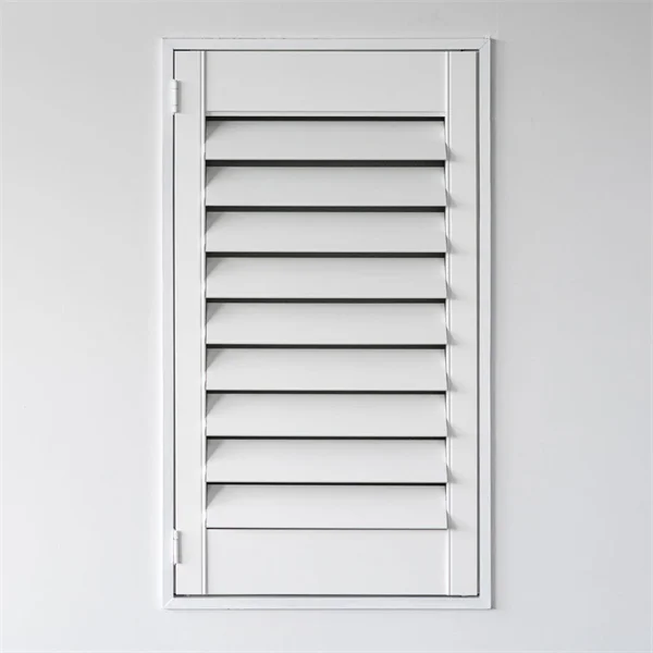 Window Plantation Shutters Factory Direct Supply Faux Wood PVC Louvered Wooden Vertical 3 Years Window Shutters Interior Plastic