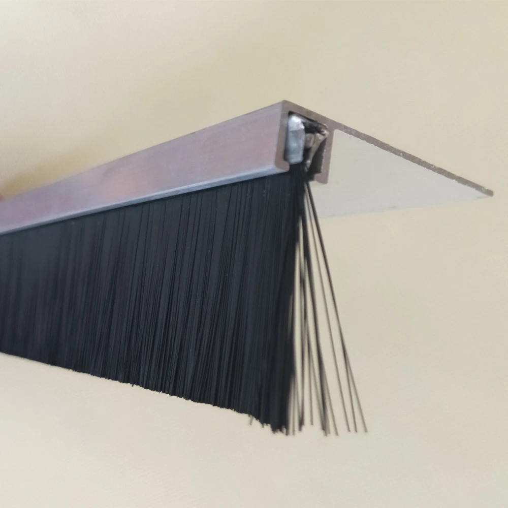 Industrial Customized Door Sweep Weather Metal Channel Strip Brush With Nylon Fiber