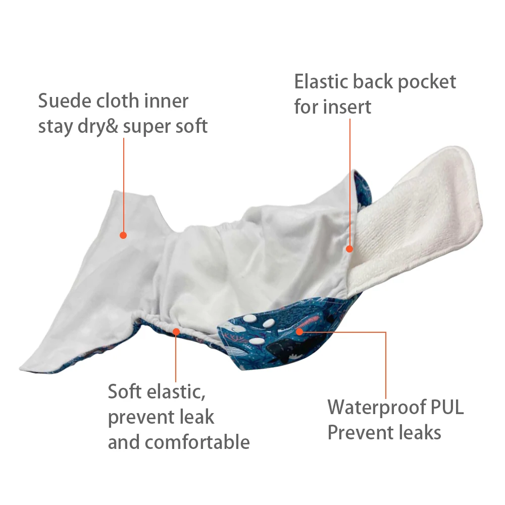 Goodbum C series regular diaper super soft printing  reusable  baby diapers