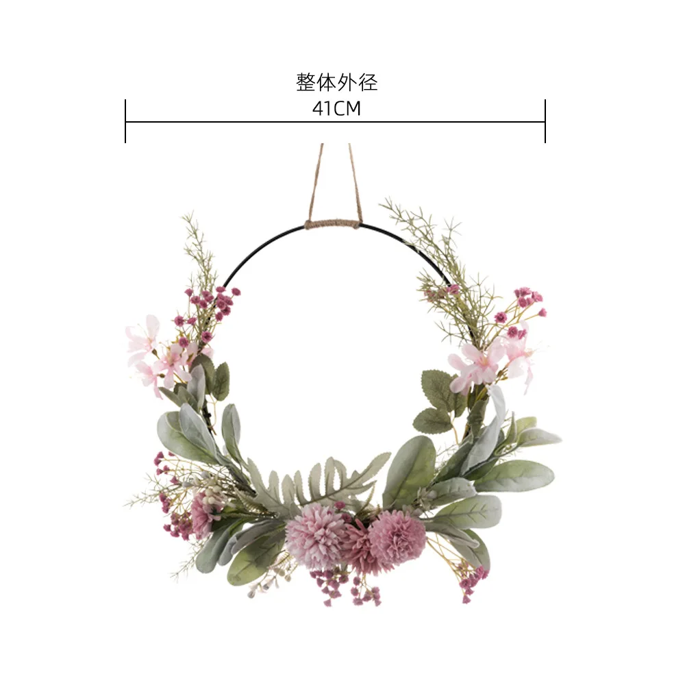 Popular 2024 New Wholesale Hanging Green Garland Artificial Eucalyptus Leaf Wreath For Indoor Decoration