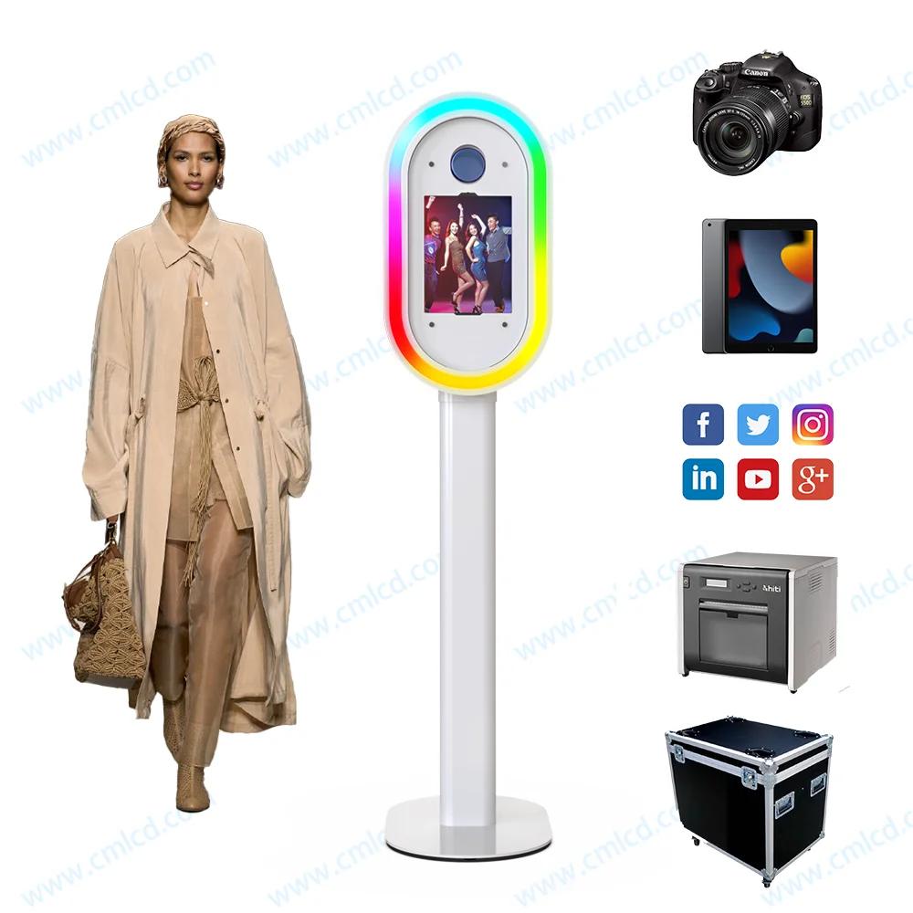 Spot New Products Oval Faceplate photobooth Software APP Control photobooth for Parties & Events Stylish Photo Booth