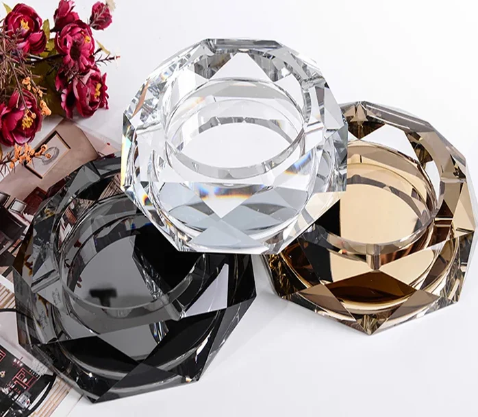 New Design Customized Smoking Ashtray K9 Cheap Custom Clear Glass Crystal Ashtray
