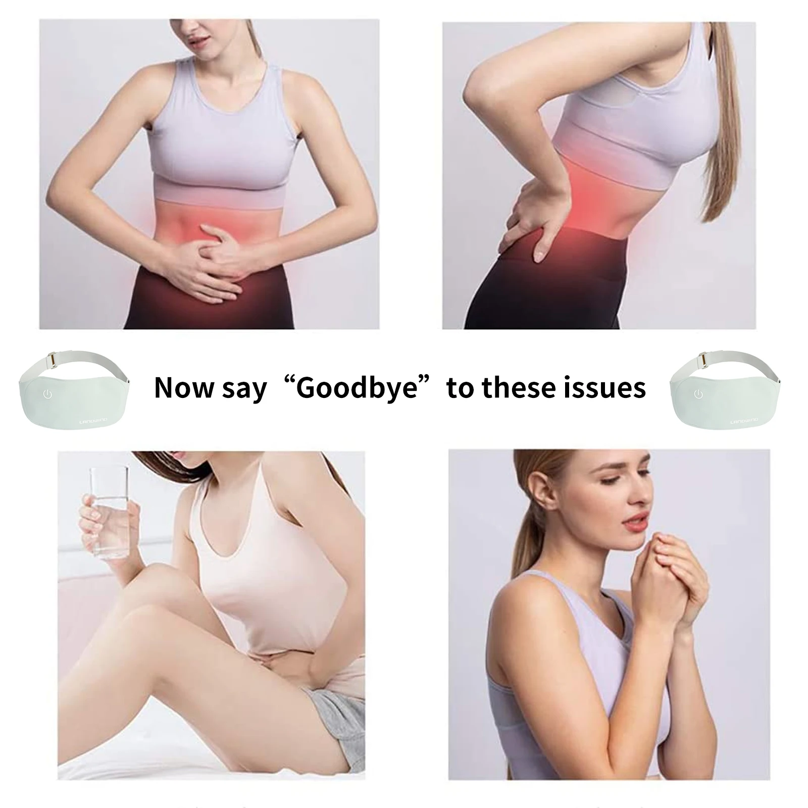 Homeuse 3 Modes Of Warm Palace Belt Relief Lady Menstrual Pain Electric Waist Heating Pad