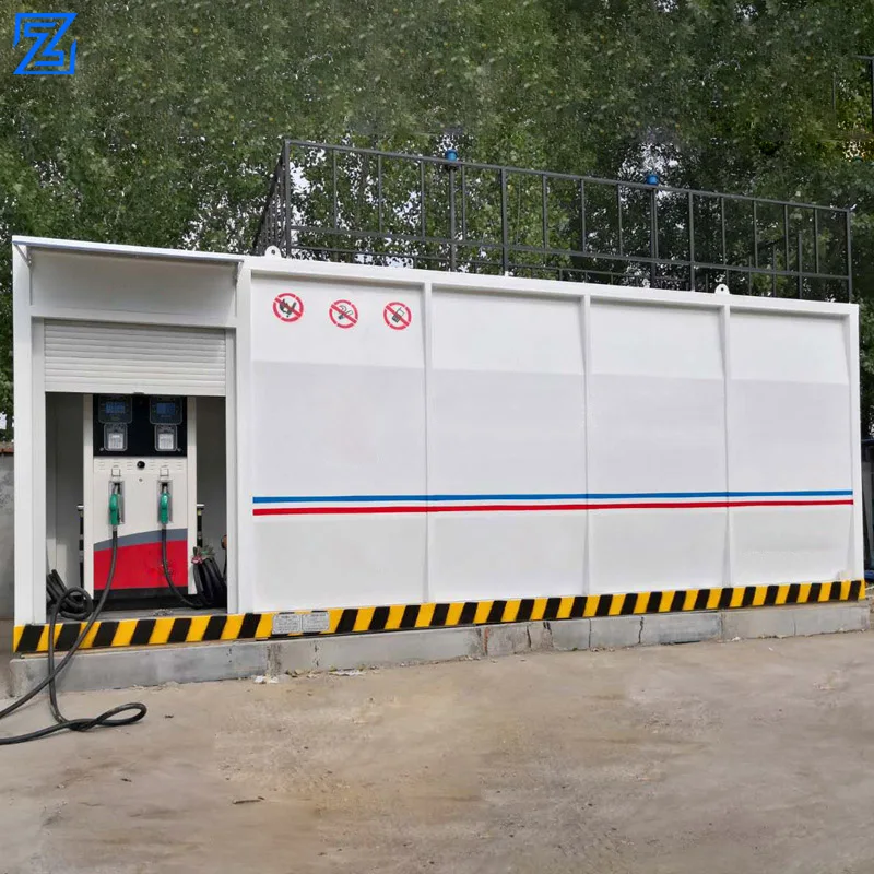 Service Station Equipment 20ft and 40ft Skid Tank Mobile Fuel Filling Container Mobile Container Petrol Station