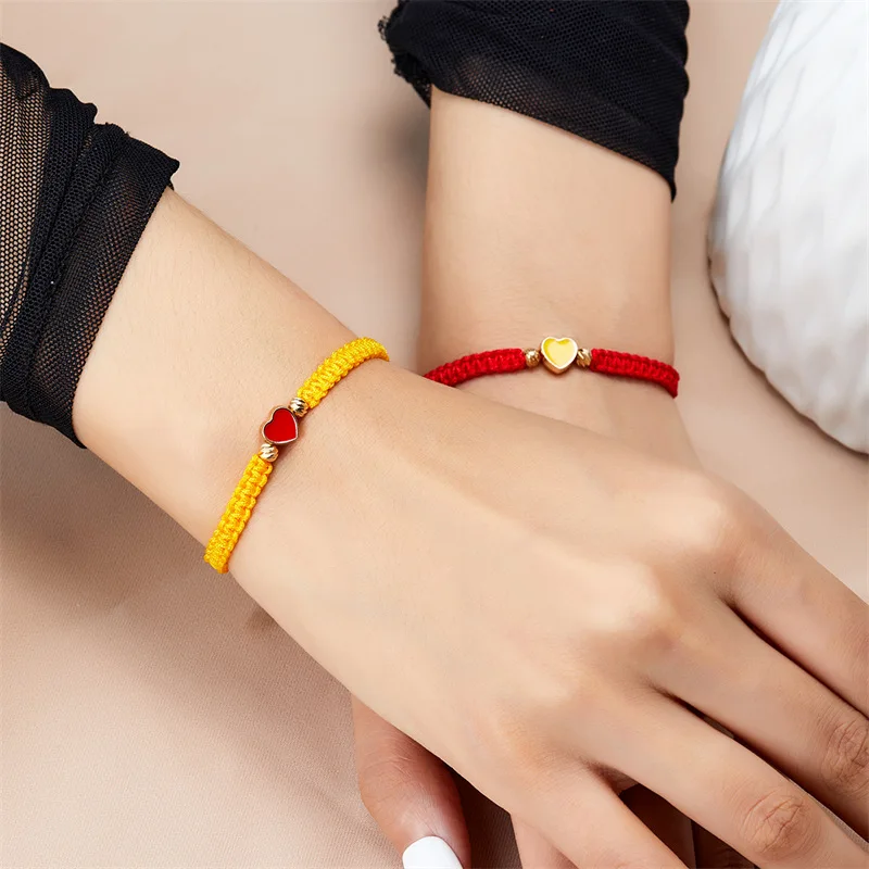 I Love You Heart Adjustable Hand Woven Couple Bracelet Valentines Day Gift Braided Friendship Bracelets For Sister Mom Men Women