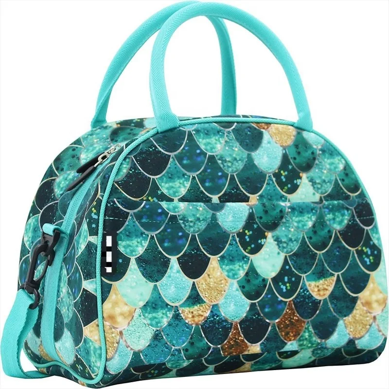 Neoprene Sublimation Lunch Bag Reusable Insulated Thermal Lunch Box Handbags tote bag