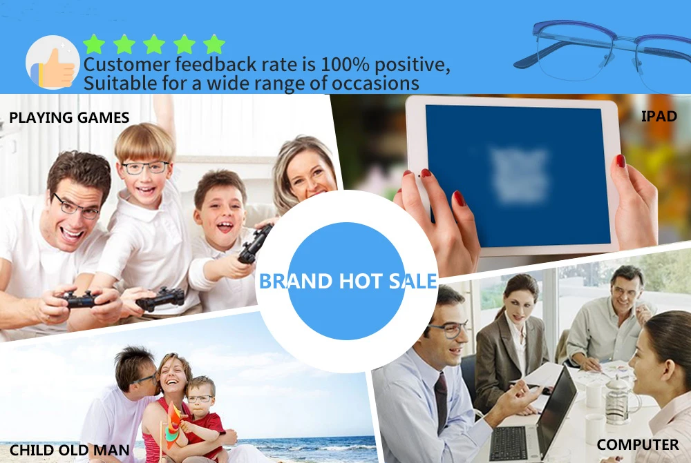 Unisex Hiqh Quality Plastic Spring Hinge Fashion Flexible TR90 Spectacle Eyewear Rectangular Korea Anti Blue Optical Frame