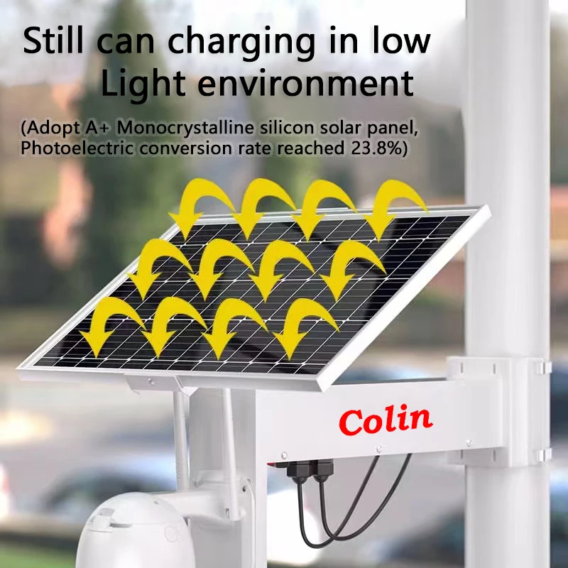 IP66 Waterproof 4MP 10X Zoom Dual Lens CCTV Auto Human Track 4G Solar PTZ Camera Solar Power Supplier 40W 20AH DC12V DC5V