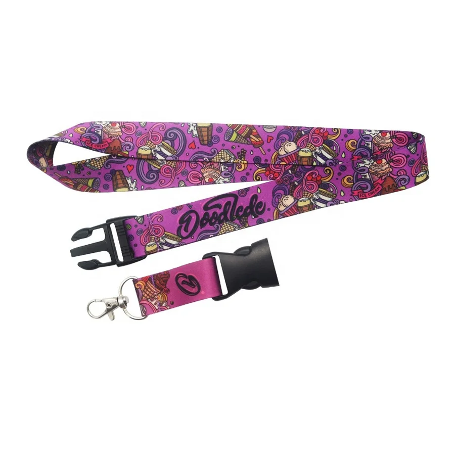 cheap custom logo design printing single short lanyard