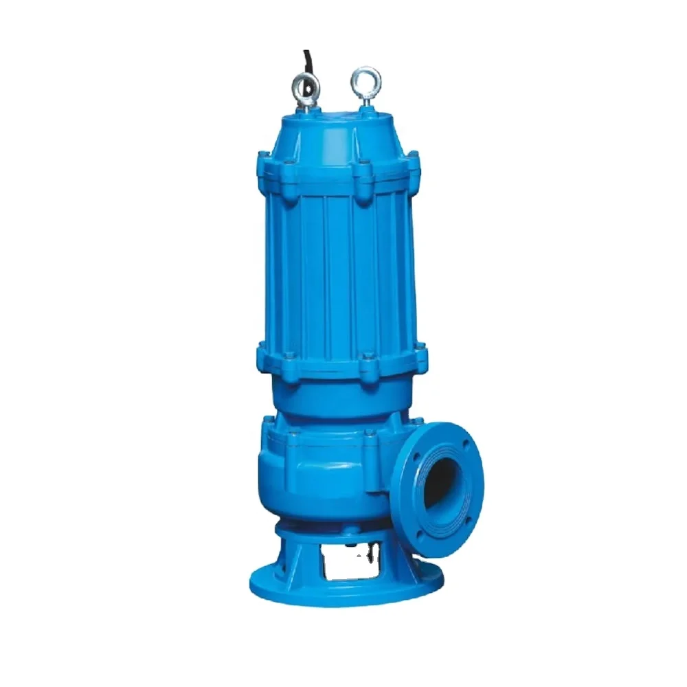 4-дюймовый WQ 5.5KW 7.5HP большой поток трехфазный канализационный погружной насос для выемки твердых частиц песка
