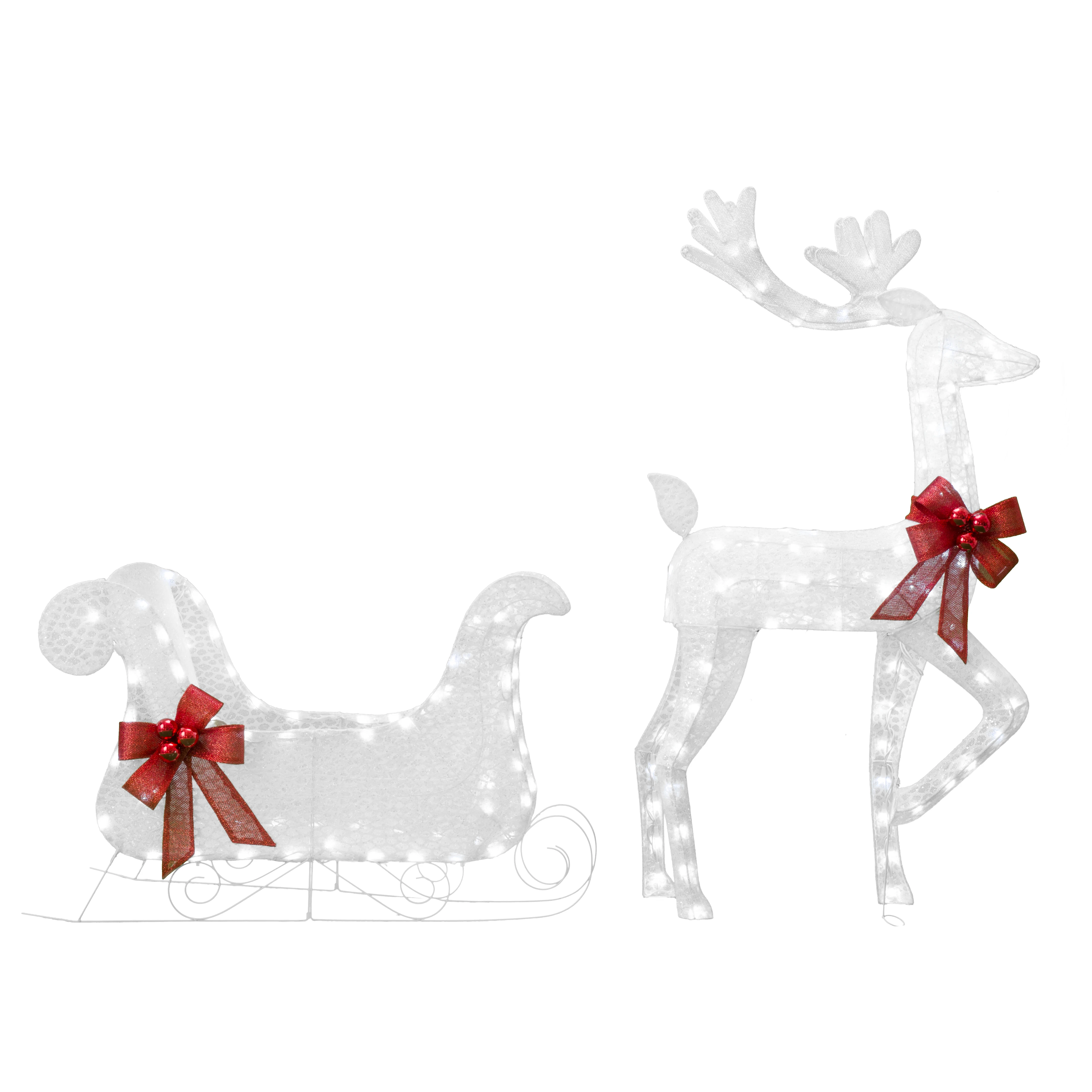 Factory Direct 3D 52in 105L LED Deer & Sled Christmas Motif Lights For Outdoor Christmas Decoration