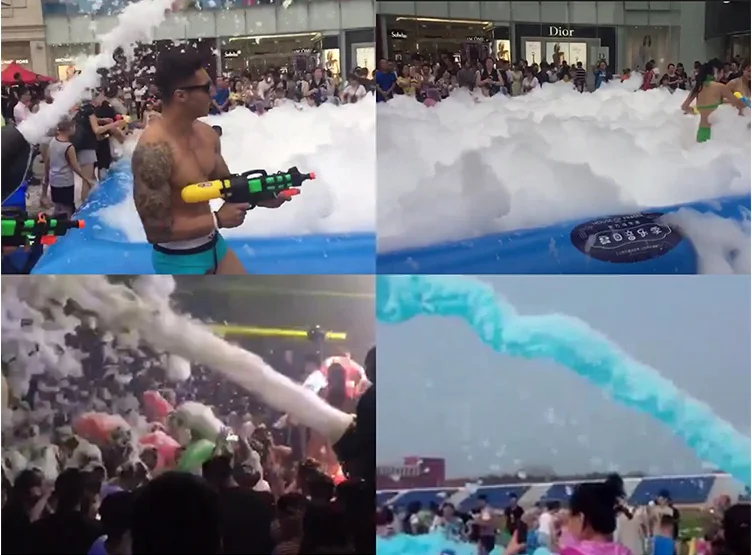 Popular Beach Party Spray Foam Machine Event Rental Snow Making Foam Jet Machine Outdoor Moving Head Foam Spray Equipment YS-41