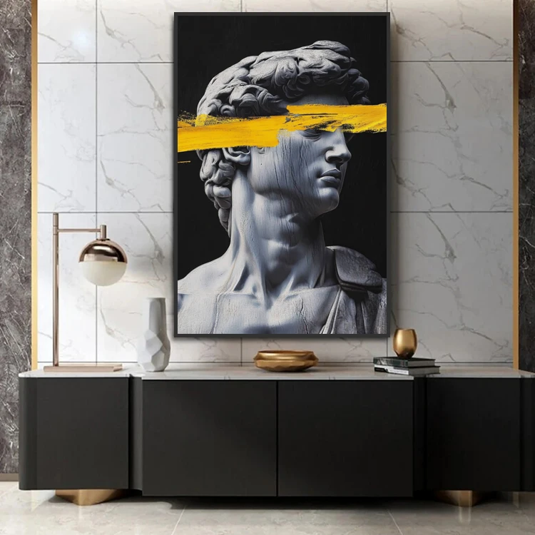 Home Decor Greek Aesthetic Canvas Posters Graffiti Modern Wall Art David Sculpture 3D Printed Painting