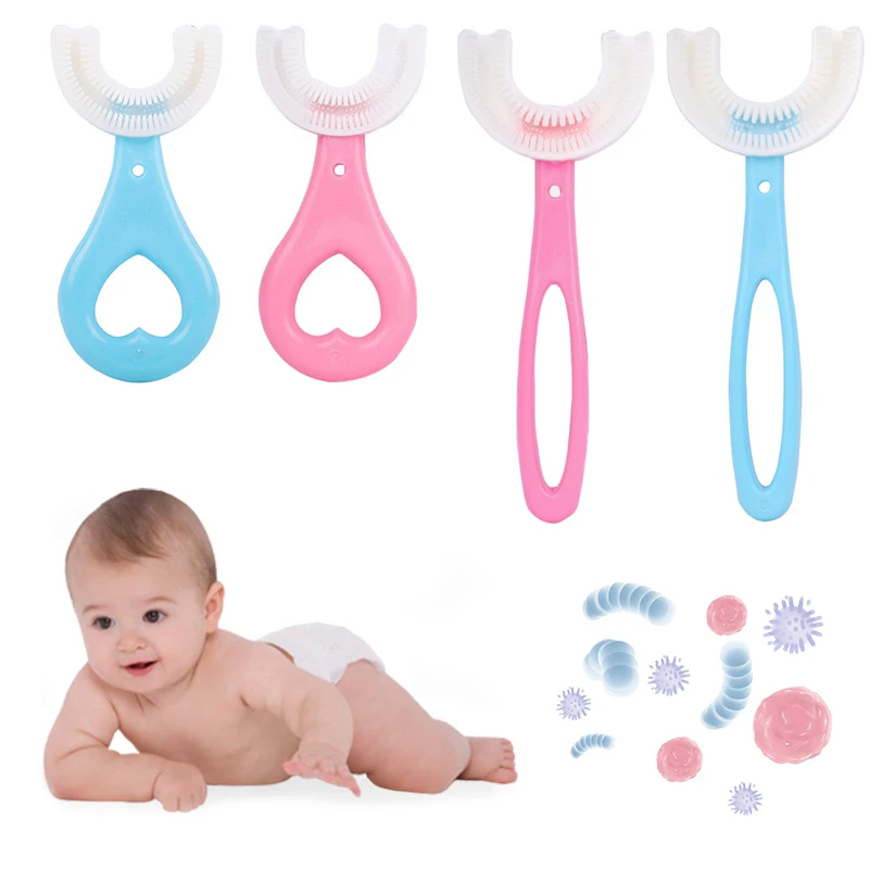 U Shape Silicone Toothbrush Teeth Cleaning Tool Silicone Baby Toothbrush baby Manual Toothbrush