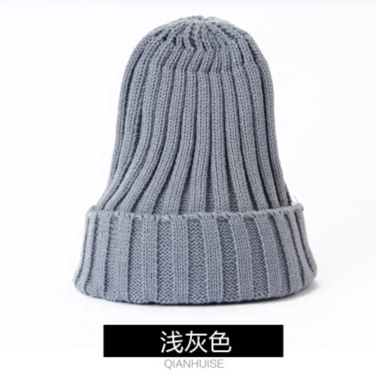 Женская шапка унисекс из смеси хлопка, однотонные теплые мягкие вязаные шапки в стиле хип-хоп, мужские зимние шапки, женские шапочки, облегающие шапки для девочек, оптовая продажа