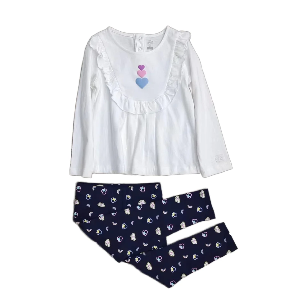 suit to figure customsummer fashion  print leggings outfits Kid wear wholesale children boutique  2pcs girls clothing sets set