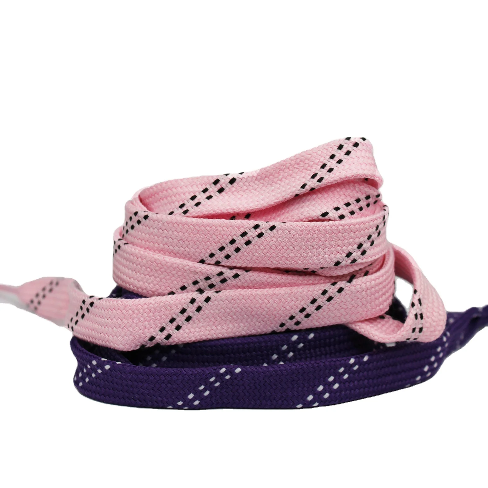 Wholesale OEM Colorful Flat Polyester Hockey Shoe Laces