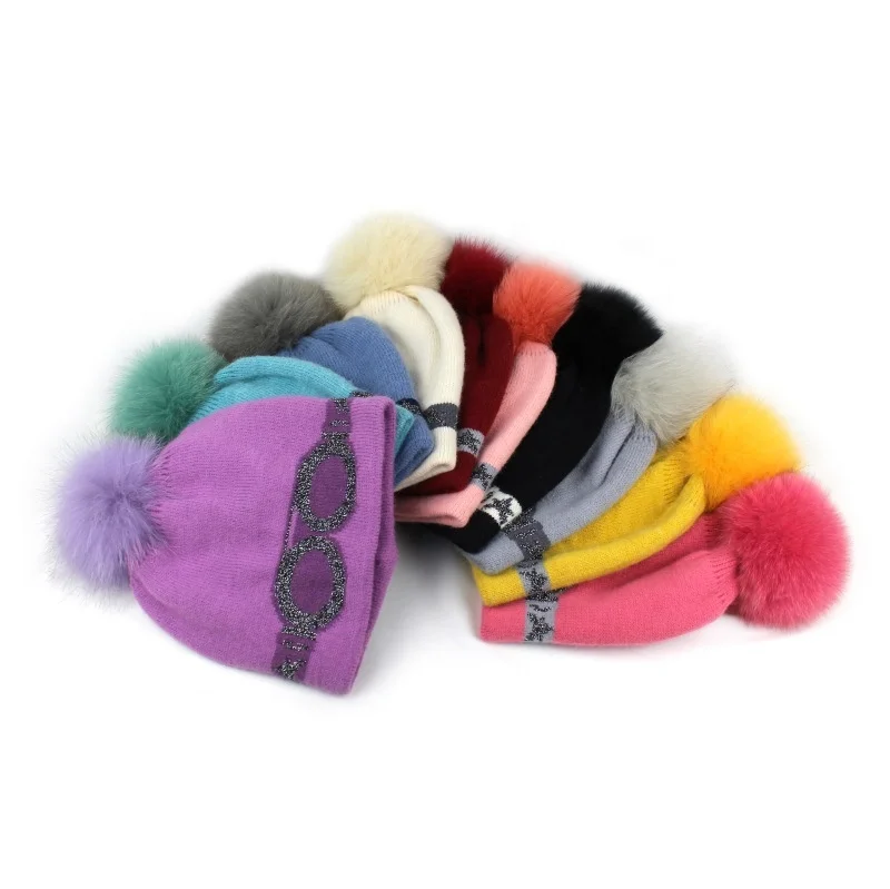 Hot High Quality Custom Wool Jacquard Beanie Hat with Pom Pom Warm in Winter