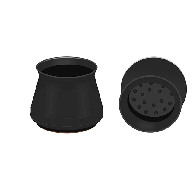 
Black and Brown Silicone Furniture Feet Desk Chair Leg Floor Cover Cap Table Leg With Felt Chair Leg Caps 