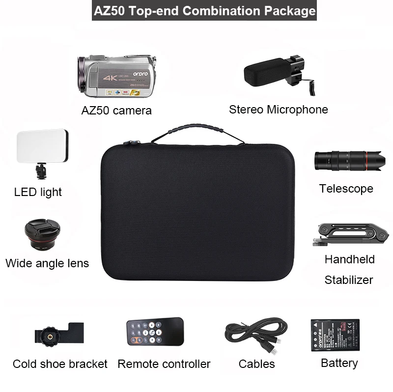 
ORDRO High End AZ50 Professional 4K UHD 1/2.3 Inch Sensor HEVC Video Camera 