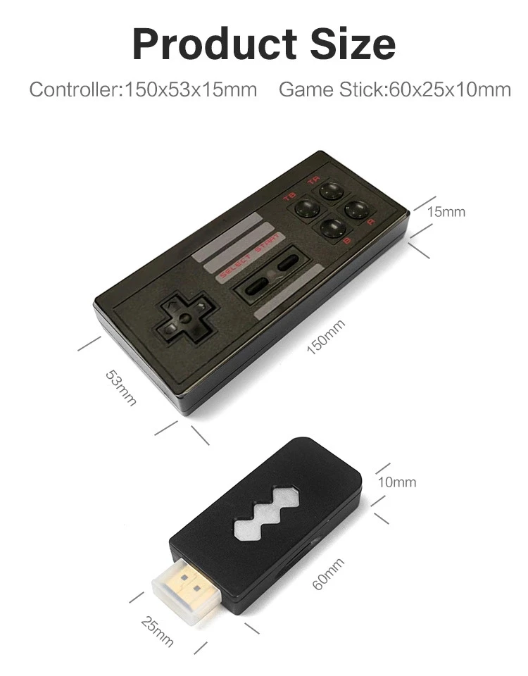 2021 factory price Y2 U-Box Wireless USB Video Game Console HD TV Out Built-in 945 Classic Video Games Stick With Dual Gamepad
