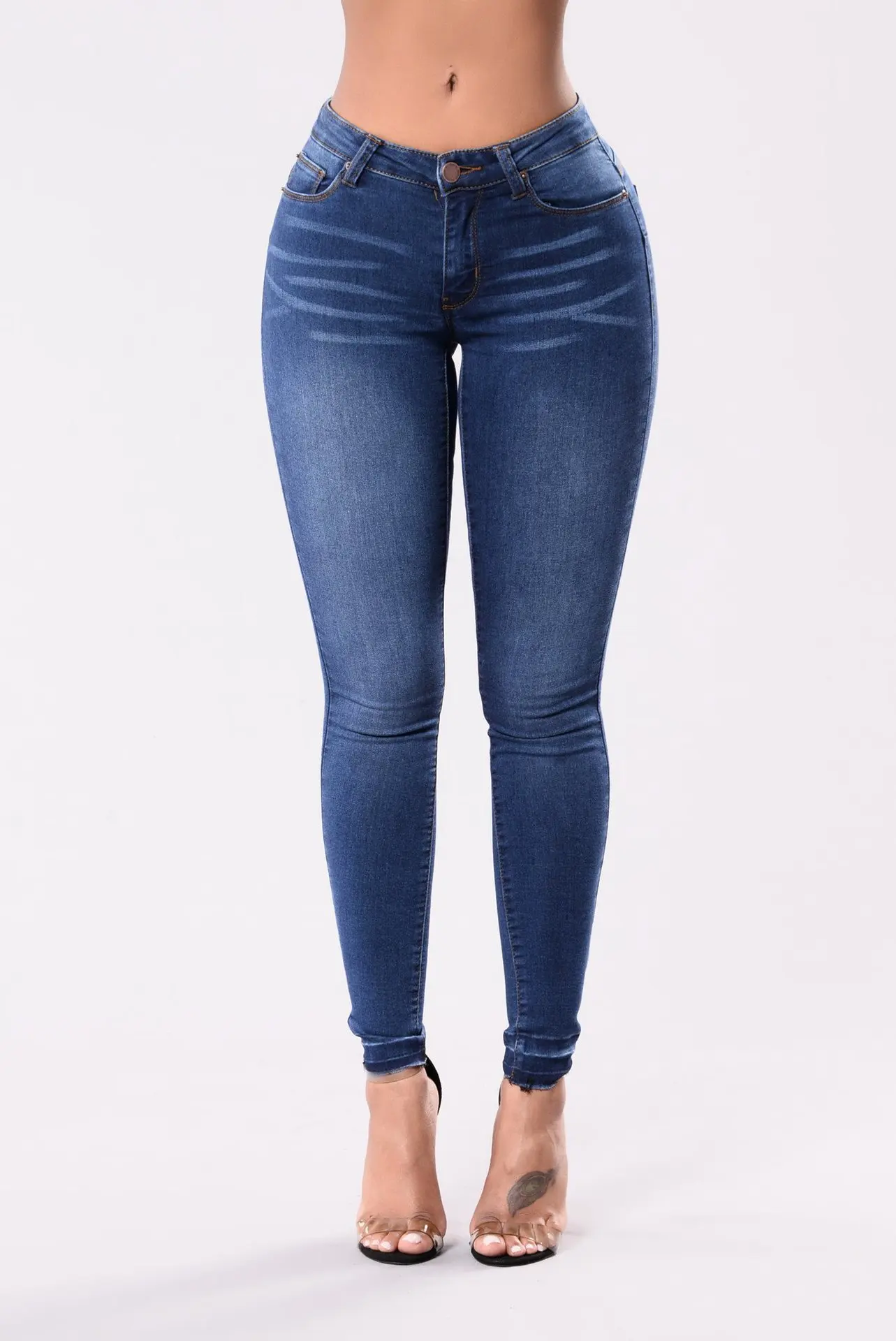 Stretch breeches with buttocks raised  Women Jean