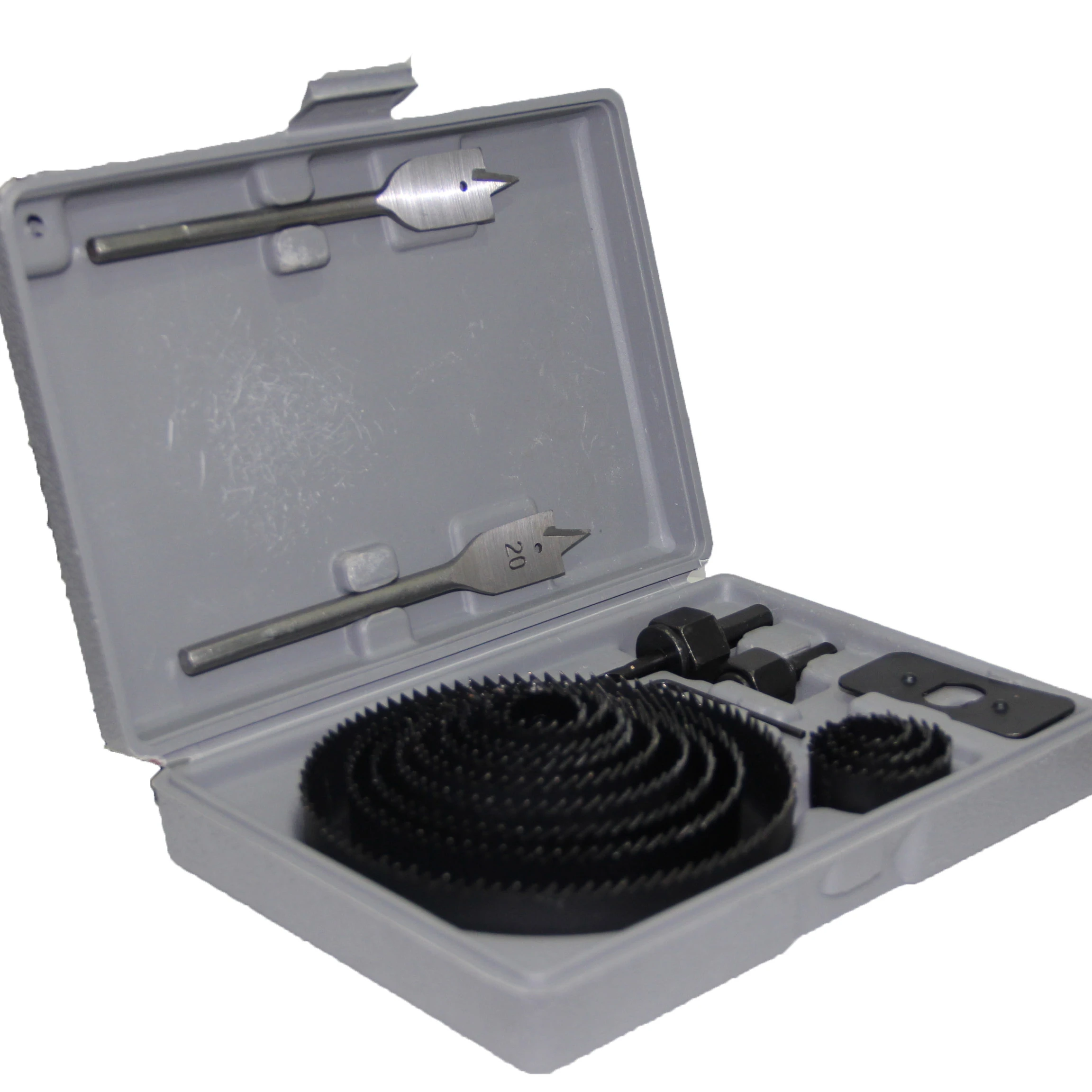 19PCS Carbon Steel Hole Saw Kit for Wood, Plywood, Drywall, PVC etc