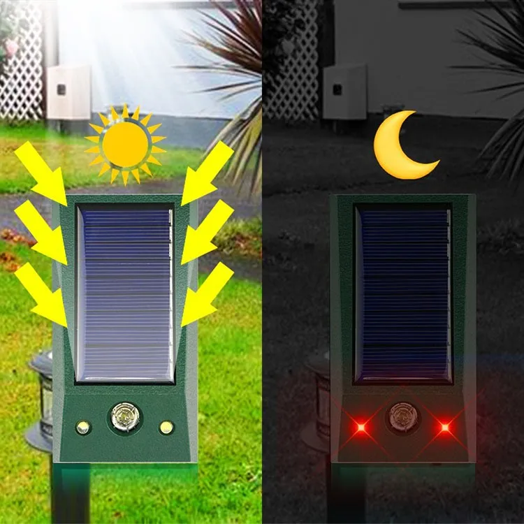 
Garden Farm Park Solar Ultras Onic Animal Repeller Ultrasonic Motion Sensor Expel Dispeller Dog Cat Bird Rabbit Beast Animal ABS 