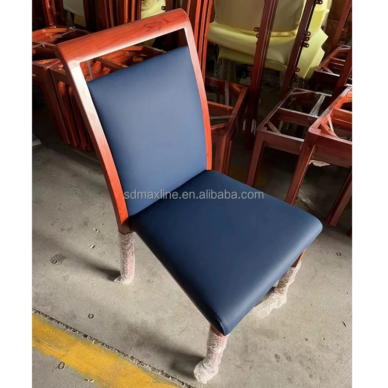 Modern Design Armless Restaurant Chairs Fabric Upholstered Wood Grain Color Dining Chairs