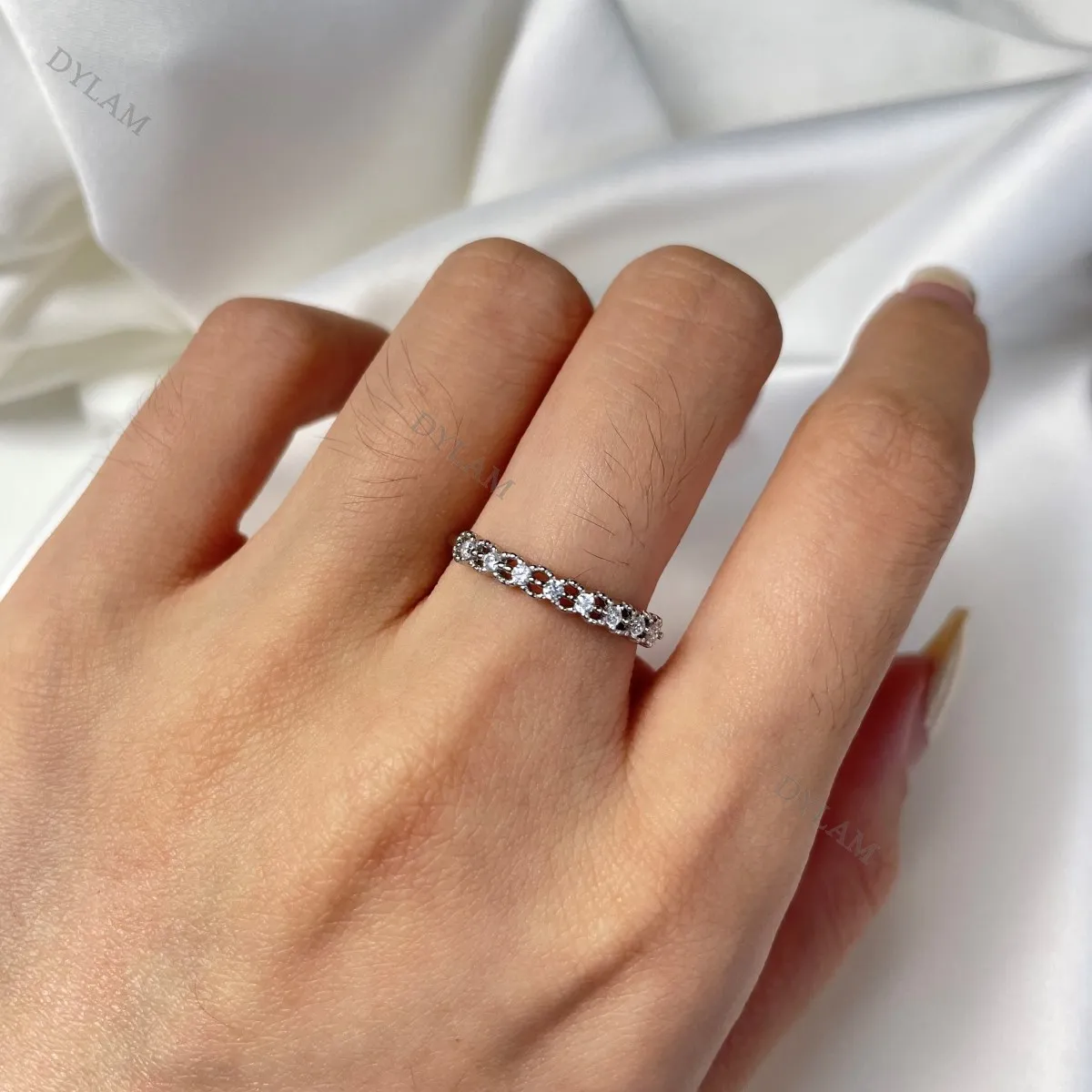 Dylam Jewelry In Stock Latest New Design Low MOQ Hot Selling High Quality Beauty Dainty S925 Sterling Silver Women Rings