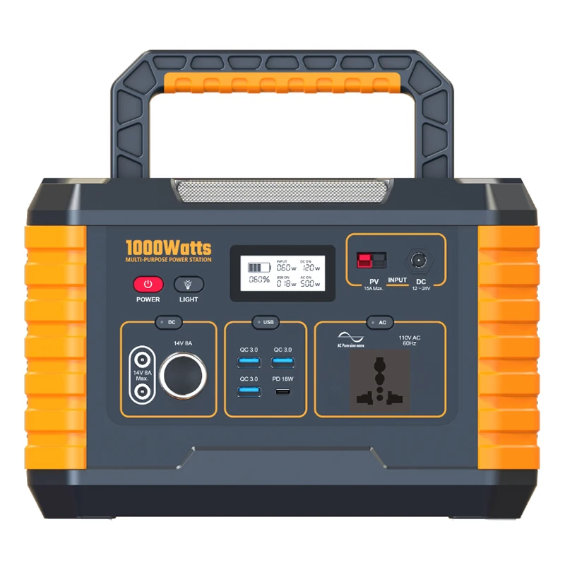 110V 220V AC DC портативная электростанция солнечной генератор Power bank 1000W 500W 330W для кемпинга на открытом воздухе RV аварийного дома