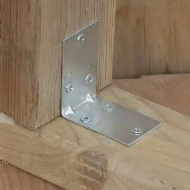 Factory Supply 2 Pack Double Wide Zinc L Shape Angle Corner Bracket