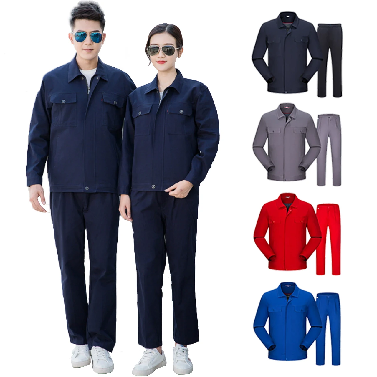 Wholesale cheap work service products type safety overall workwear uniform men and women work uniforms
