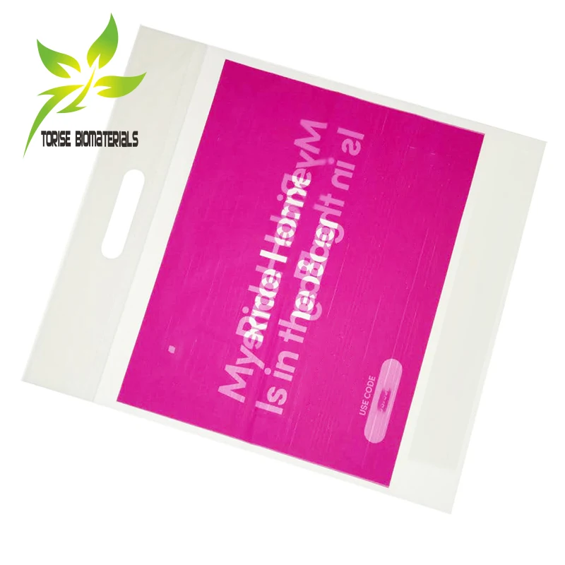 100% Biodegradable and Compostable Corn Starch Based Shopping Bags with Gravure Printing Surface