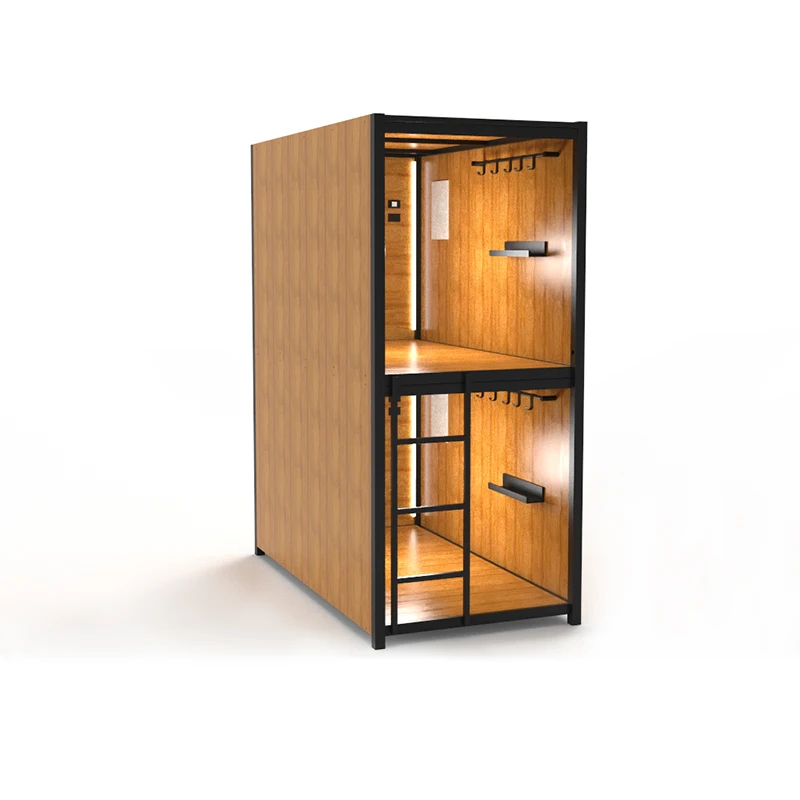 Modern Capsule Adult Enclosed Iron Metal Frame Dormitory Double Bunk Beds For Hostels