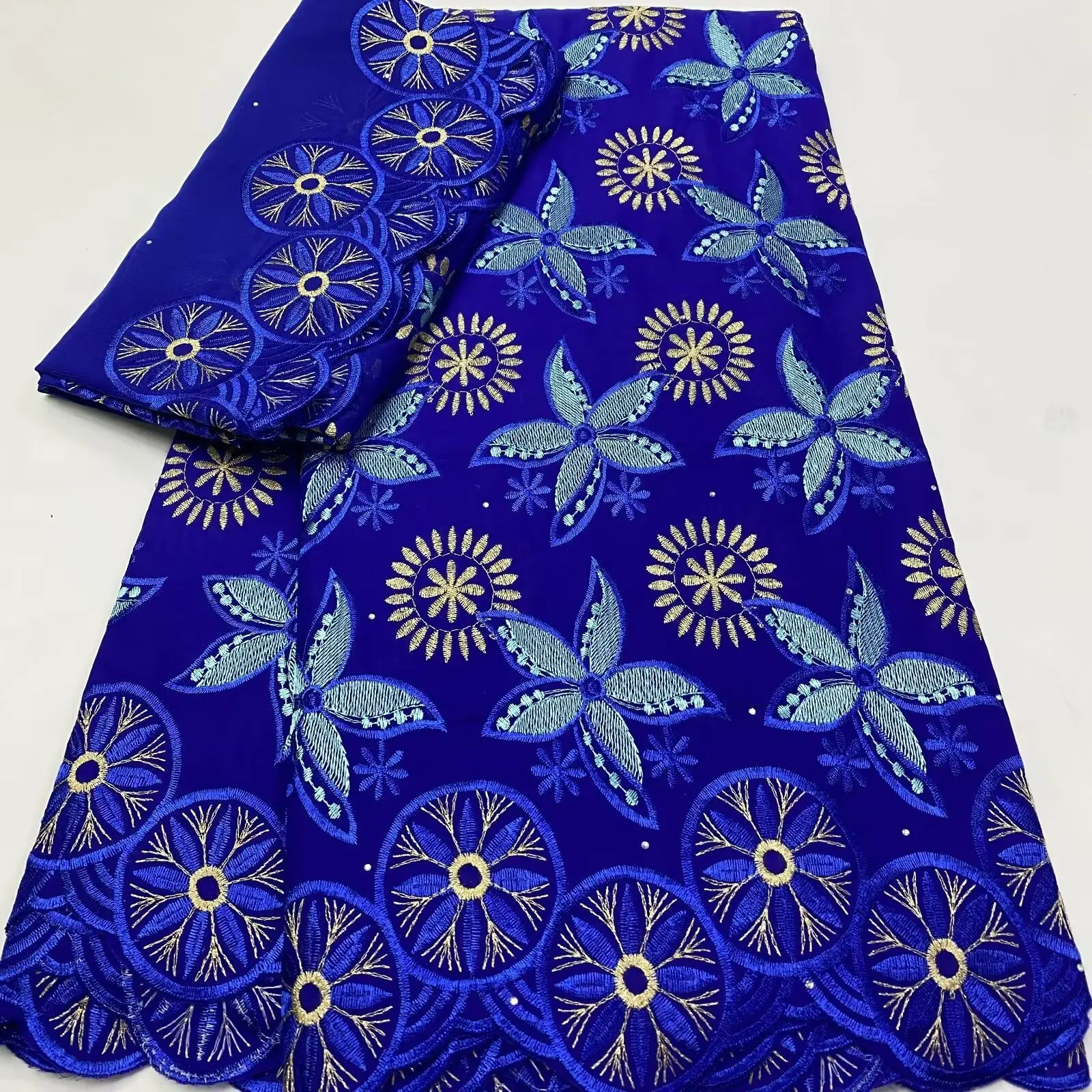 Good quality swiss lace voile lace fabrics 5 yards african stones swiss lace