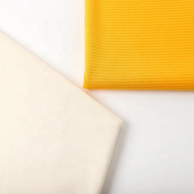 100% Polyester Waffle Knitted Fabric Lightweight Cross Wafer T-shirt Hoodie & Dress Set for Home Wear & Fashion Accessories