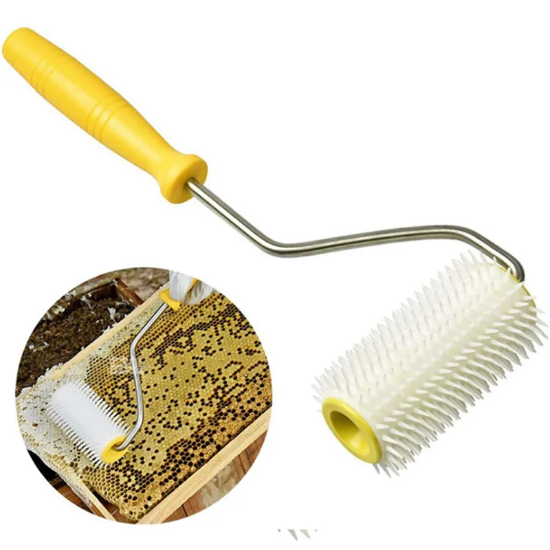 Пластиковые ролики для разблокировки меда, расческа для меда, вилка для разблокировки меда, деревянная ручка, расческа для прополиса, инструмент для сбора пчеловода