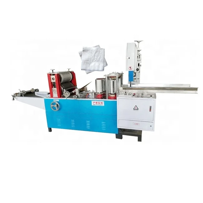 Paper Converting Embosser Automatic Embossed Napkin Cutting And Folding Machine