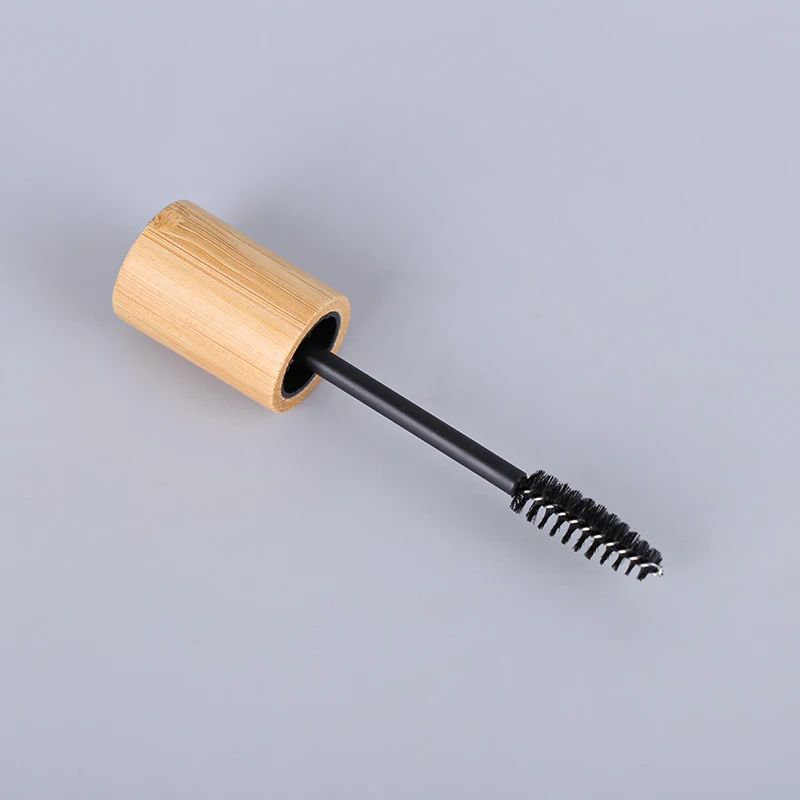 Wholesale Empty Eco Friendly 5ml 10ml Cosmetic Bamboo Wooden Lip Gloss Glass Mascara Tubes With Eyelash Brush