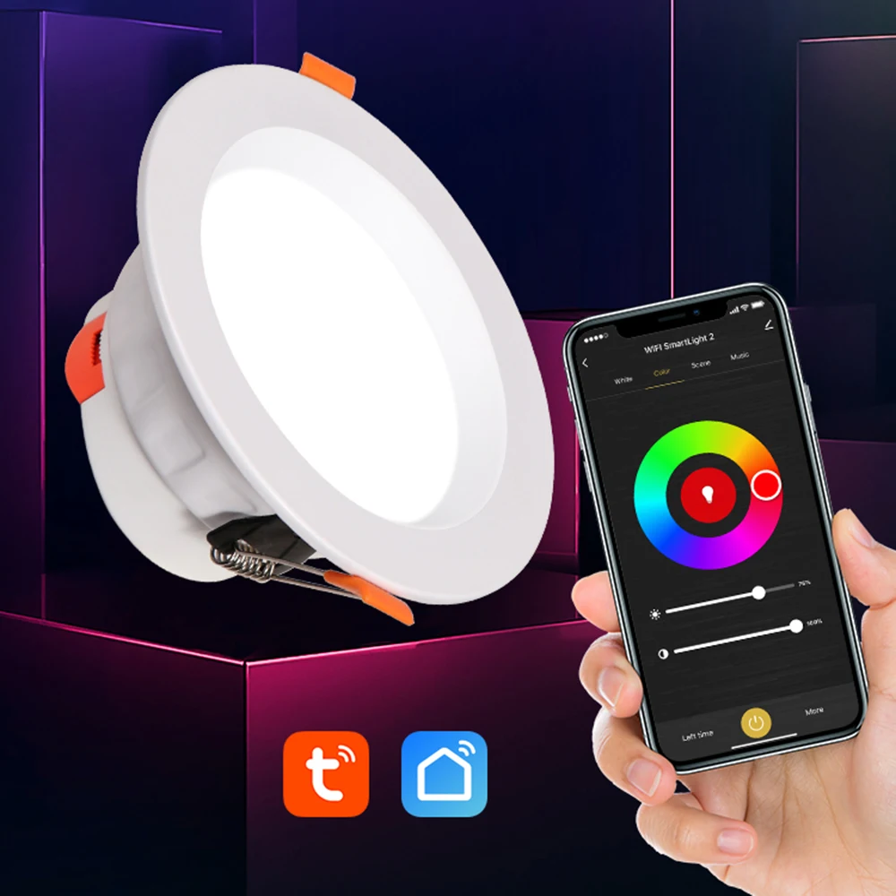 Умный настраиваемый белый rgb светодиодный светильник spot light group control by Tuya APP с дистанционным управлением