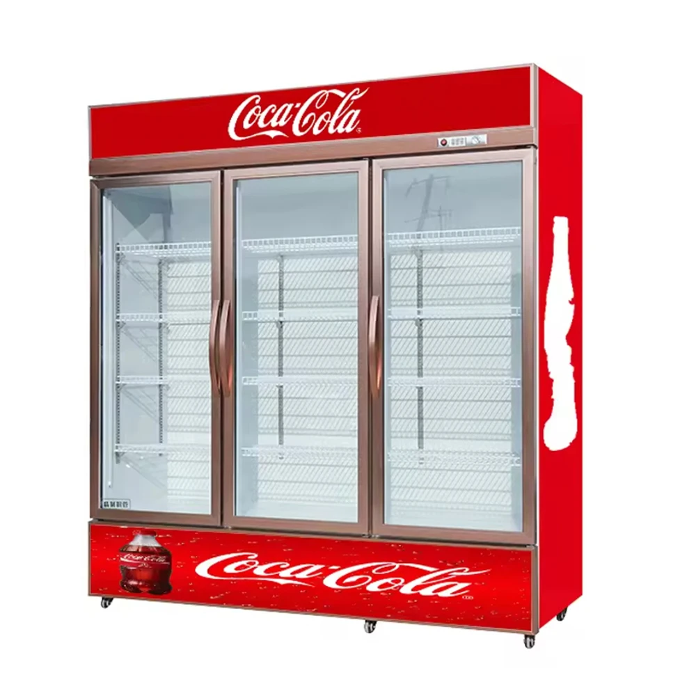 Commercial Supermarket Display Refrigerator Single Double Three Glass Door Beer Fridge Drink Beverage Cooler Freezer And Chiller
