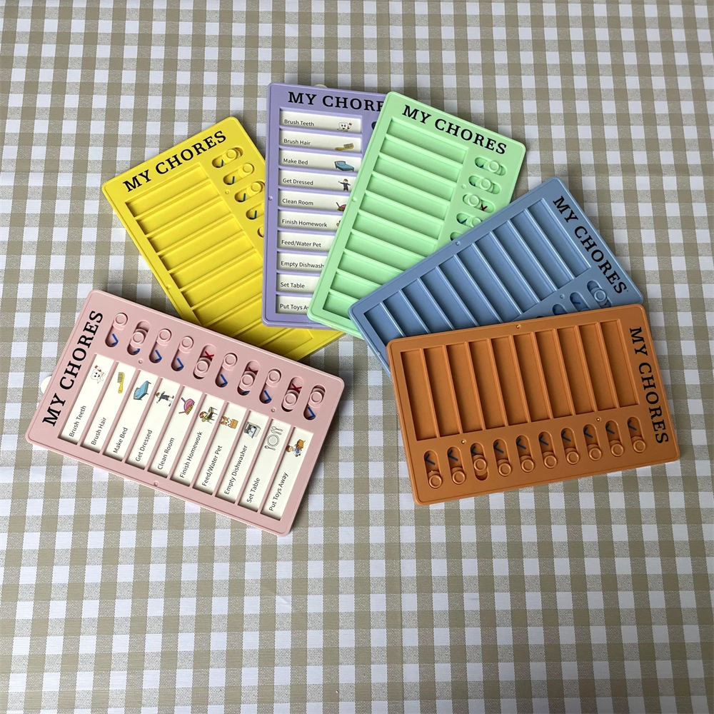School stationary organizer punch card plastic board creative plan form check list daily planner teaching baby self discipline