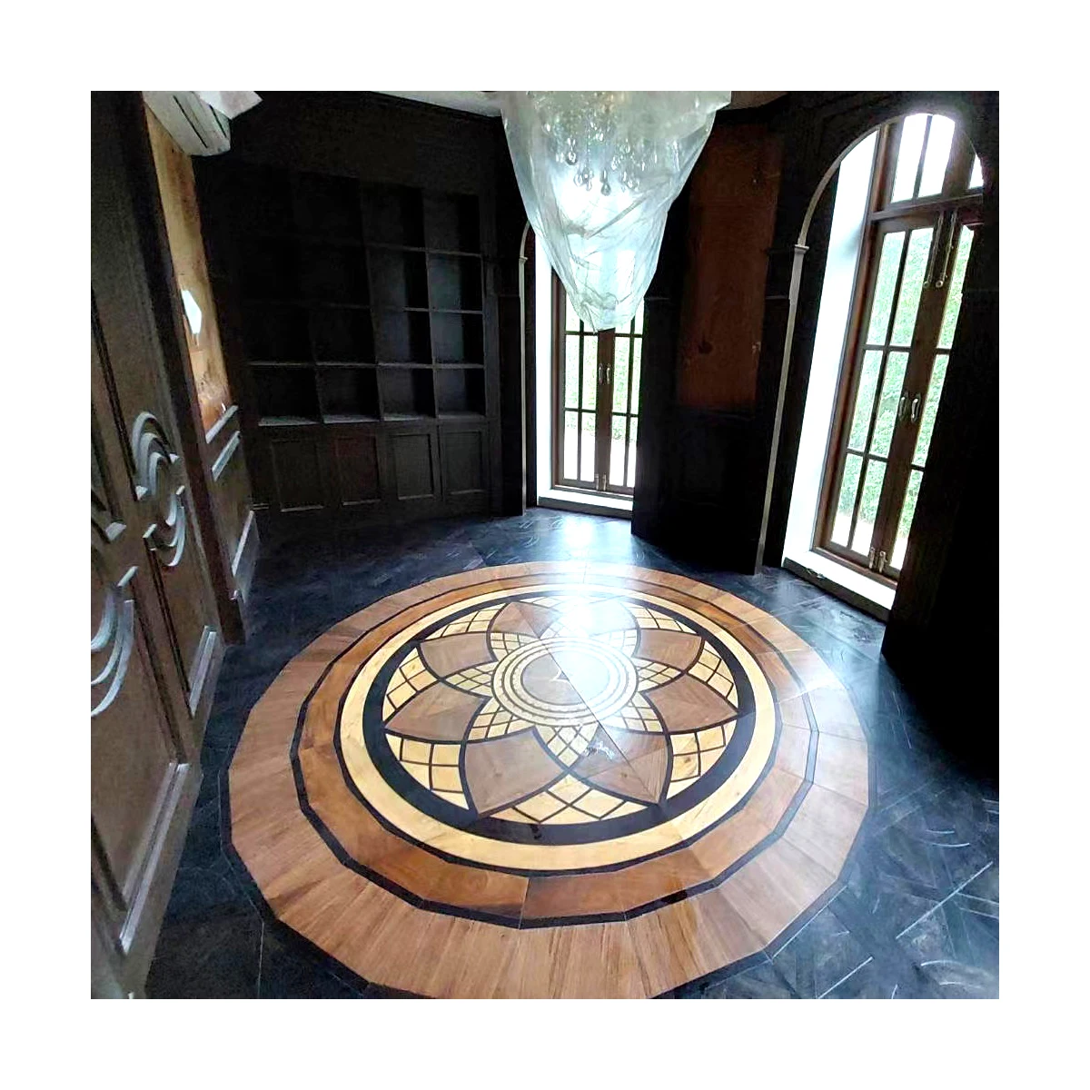 Деревянный медальон столешница шпон инкрустация деревянное Мраморное напольное покрытие деревянная паркетный пол