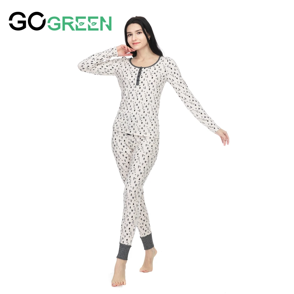 RTS Plus Size Fluffy And Smooth Print Long Sleeve Polyester Pajamas Set
