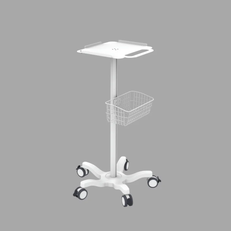 Modern Universal Hospital Cart Mobile Tablet Monitor Medical Trolley 5 Flexible Wheels Nurse Workstation Hotel Living Room