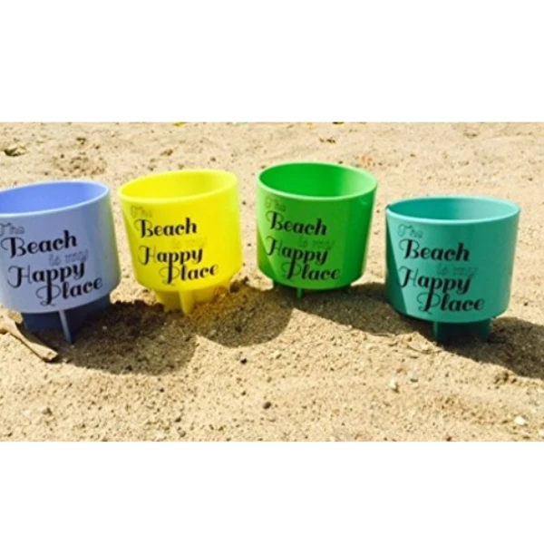 Рекламный пластиковый держатель для пляжных чашек подставки напитков подстаканник пляжа