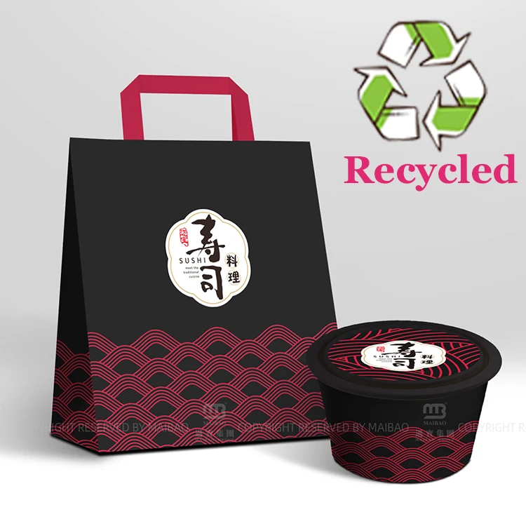 Wholesale recycled bread packaging kraft paper bag for fast food take away custom food kraft paper bag for delivery