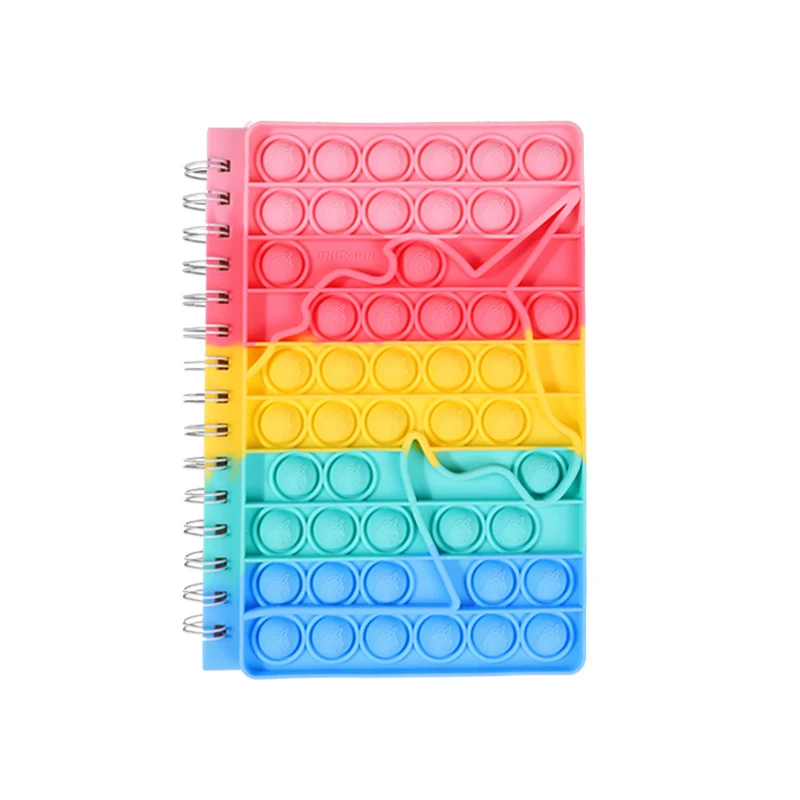 Popular notebook A5 push bubble silicone decompression bubble toy pop it spiral notebook